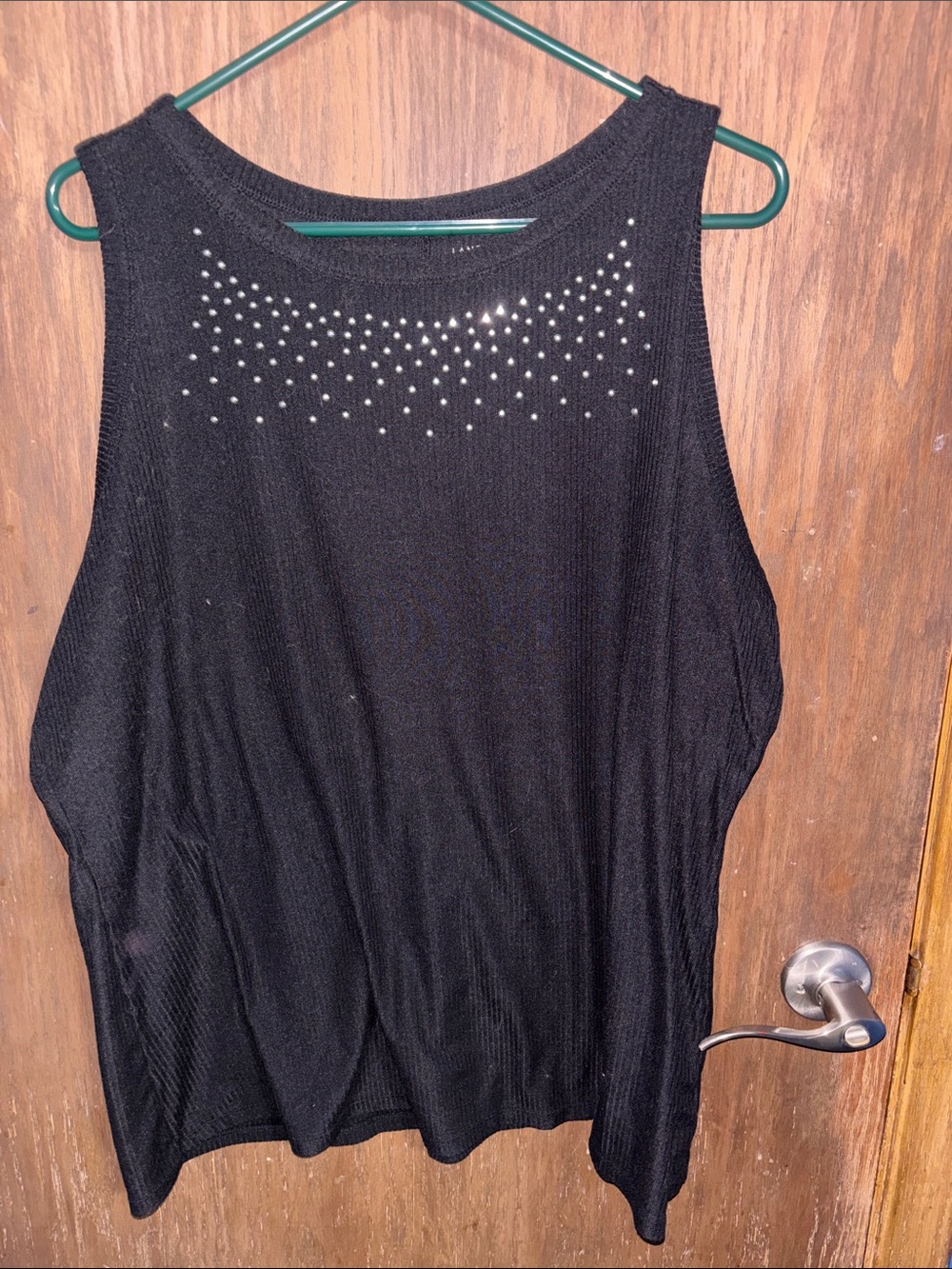 Lane Bryant Black Sleeveless Stud-Embellished Tank